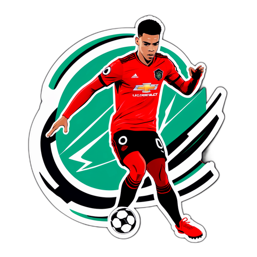 Stiker Mason Greenwood dalam Pose Menembak yang Kuat