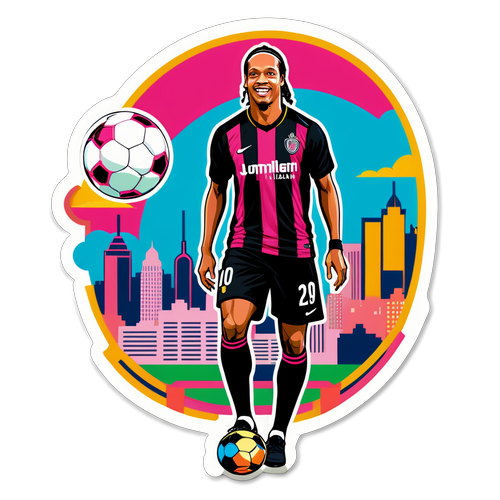 Design samolepky Inter Miami - Ronaldinho s míčem