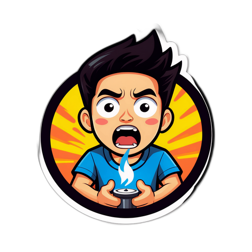 Sticker hoạt hình vừa ngạc nhiên vừa hài hước về sự cúp điện