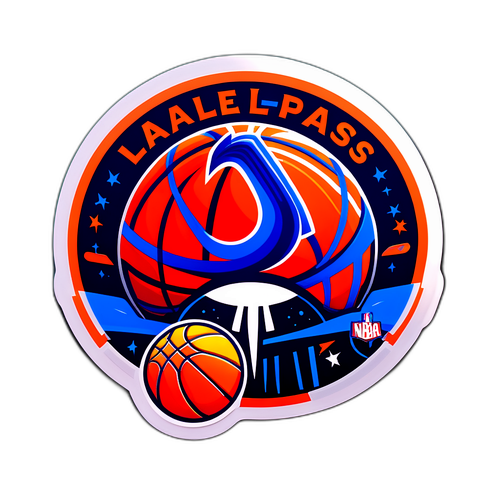 Logo ng NBA League Pass na may mga elementong basketball