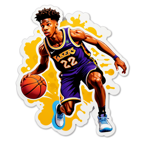Dynamic Basketball Dribble Sticker