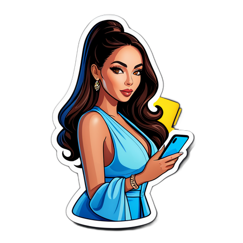 Sticker van Nabilla met trendy smartphone