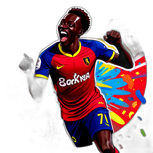 Uchoraji wa Mamadou Sarr Akisherehekea Goli