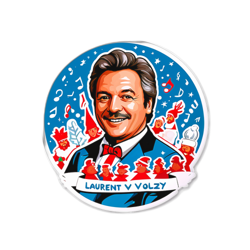 Autocollant de Laurent Voulzy en fête