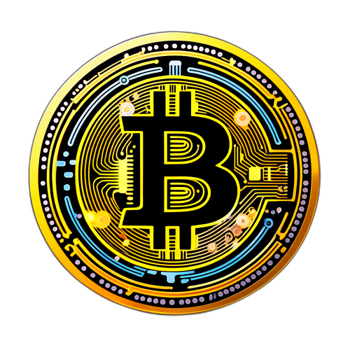 סטיקר בהשראת טכנולוגיה עם ביטקוין