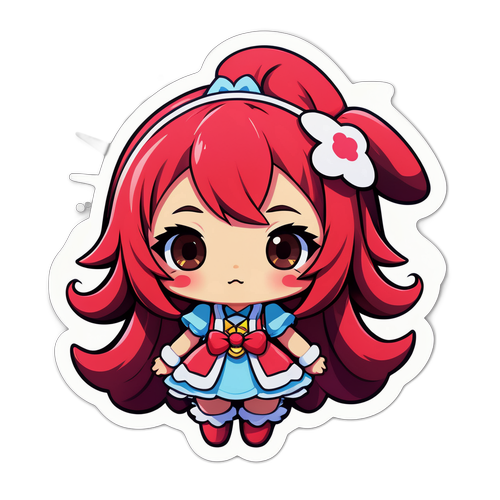 Autocollant inspiré par Emiru avec des éléments kawaii