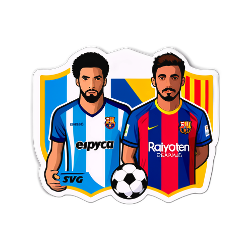 Дизайн с зрителями в футболках команд Эспаньол и Барселона