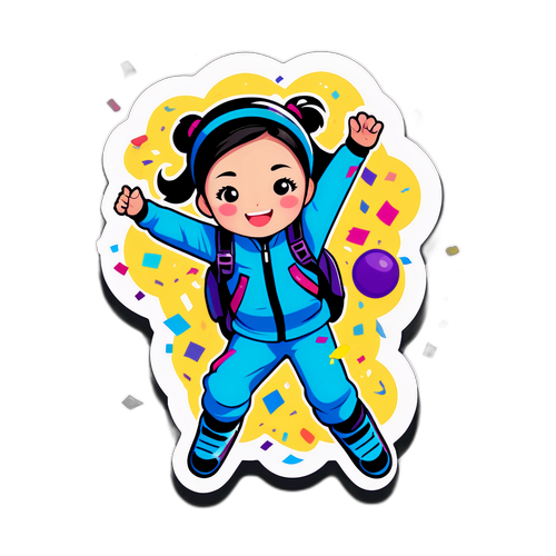 Vliegende Alysa Liu met confetti