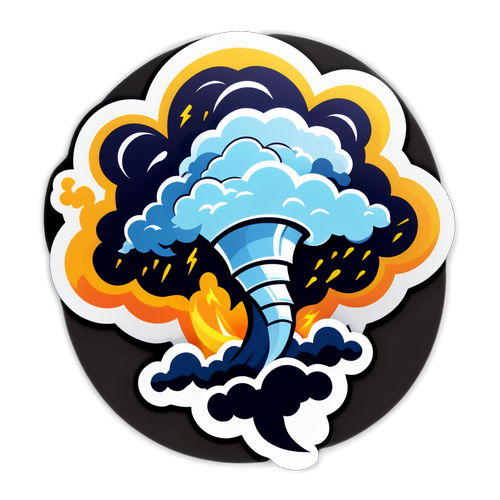 Ang Mundo ng Twisters: Tornadoes, Kidlat, at Dramatic na Langit sa Isang Animated Sticker!