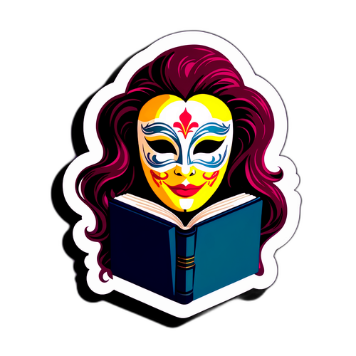 Tereza Kostková s divadelní maskou a knihou