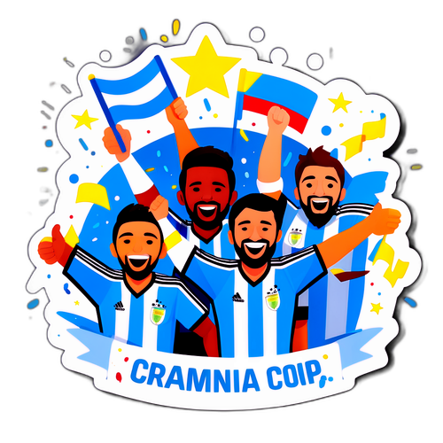 Autocolant festiv cu fanii argentinieni