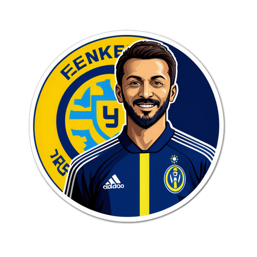 Sticker cu suporter Fenerbahçe înainte de Stadionul Kadıköy