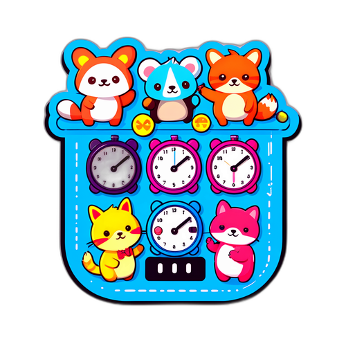 かわいい動物キャラクターのタイマー