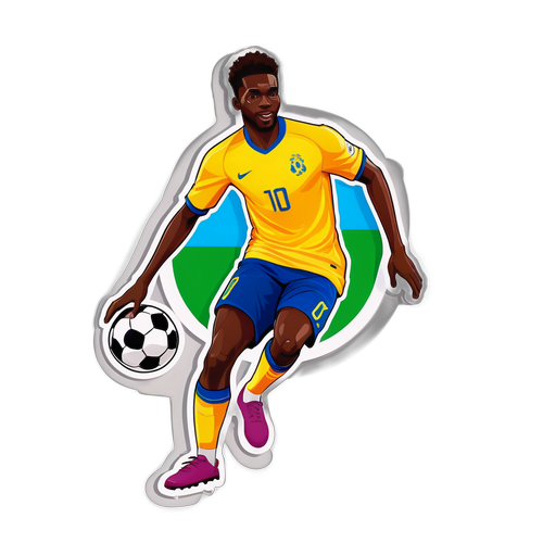 Sticker af Youssoufa Moukoko driblerende bolden
