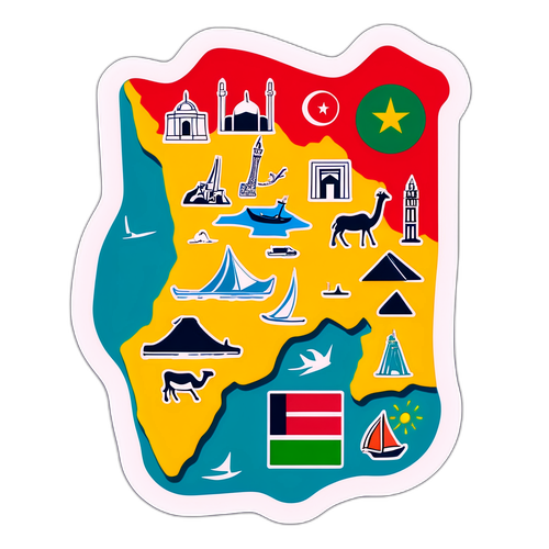 Яскрава наклейка з контурами Сомаліланда