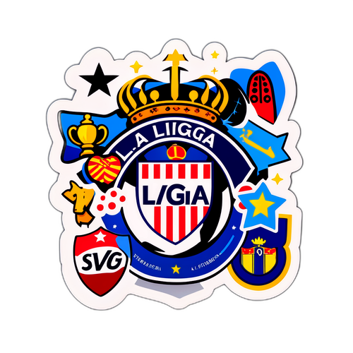 สติ๊กเกอร์ลา ลีกา featuring young stars and symbols of various clubs