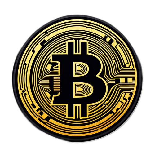 Přední a moderní nálepka s logem Bitcoinu