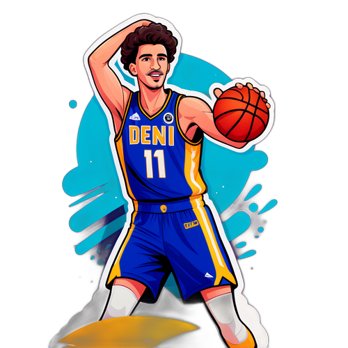 מדבקת דני אבדיה עם כדורסל