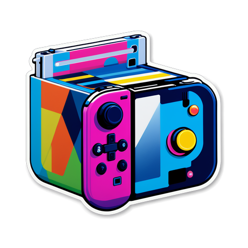 ビックカメラのSwitch 2関連の最新ガジェットとゲームコンソールのポップカラーによるステッカー