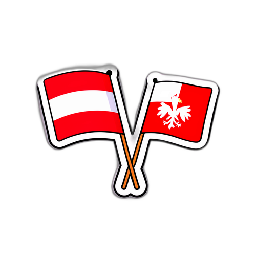 En lekfull design av det polske og nederlandske flagget sammenvevd, som fremhever kulturutvekslingen av 'polska holandia'