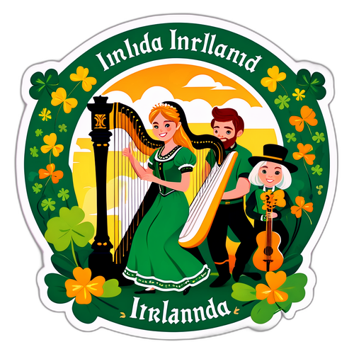 Irlandia: Urokliwa ilustracja tradycyjnych irlandzkich scen