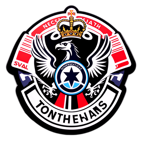 뉴캐슬과 토트넘의 상징적 요소를 결합한 디자인 스티커