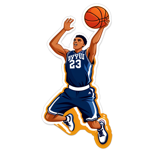 BYU Basketball Dunk Sticker