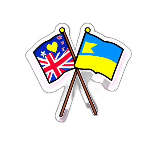 Stickers přátelství Ukrajiny a Nového Zélandu