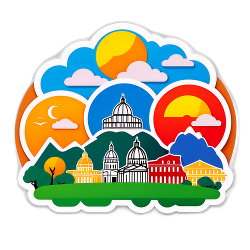 Adesivo previsione meteo con skyline di Roma