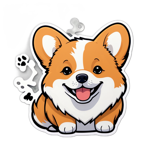 Adesivo di un Corgi Carino