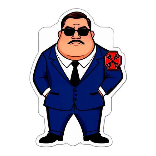Witziger Aufkleber eines Bodyguards