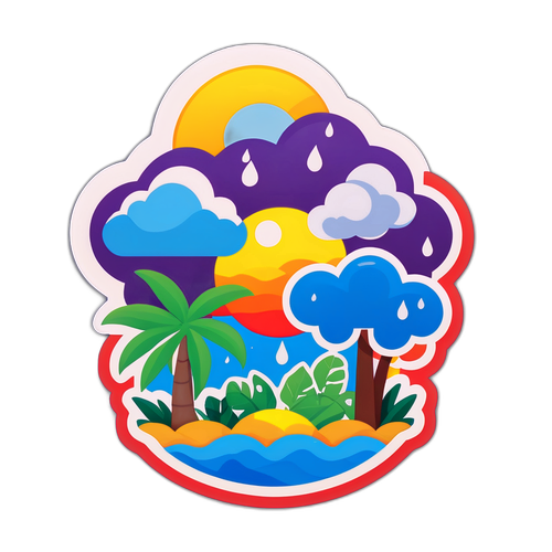 Stiker Cuaca Tropika