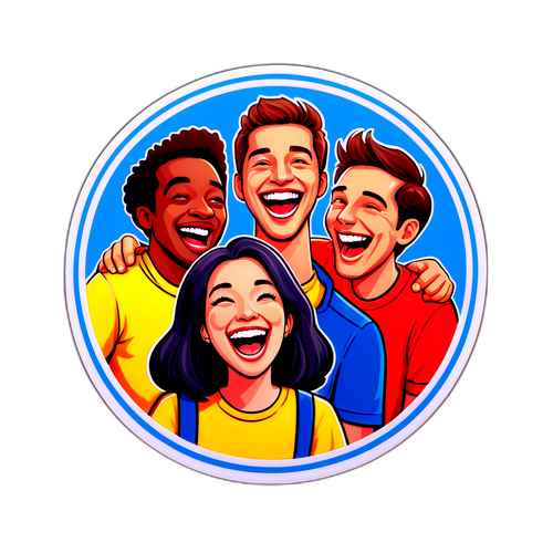 Autocollant de communauté Artus : fans riant ensemble