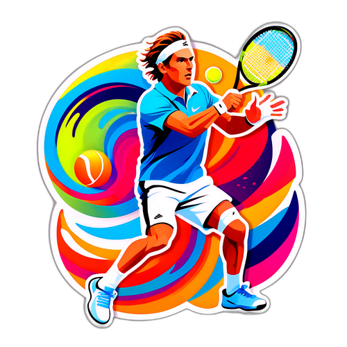 Acțiune din tenis stilizată cu Struff