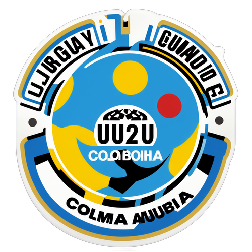 Sticker que celebra el partido entre Uruguay U-20 y Colombia U-20