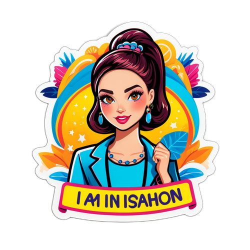 Stylizovaná nálepka 'Jsem v módě!'