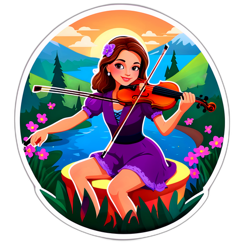 Sofia Šporclová na violončelu v malebném prostředí