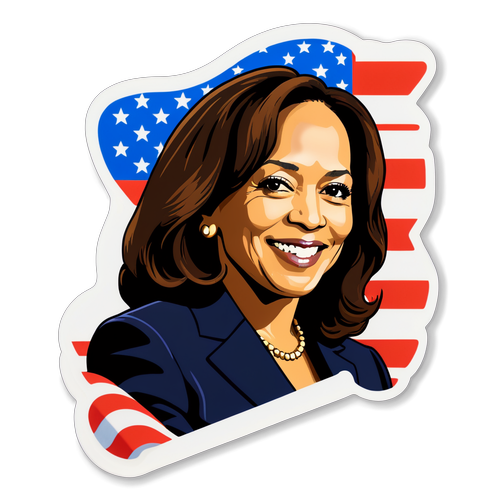 Kamala Harris: Ikonisk Silhuett med Amerikanska Flaggan - En Hyllning till Historien!