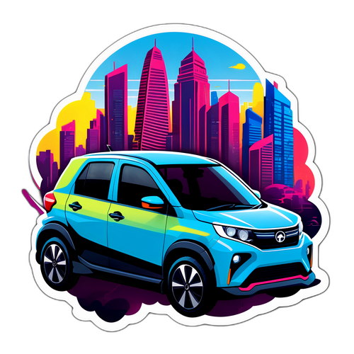 Sticker Kereta Perodua EV Futuristik