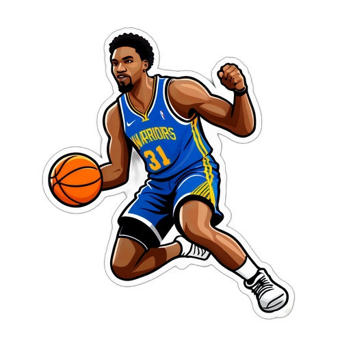 Aderente a um jogador de basquete estilizado