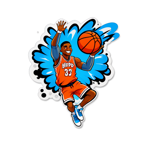 Hop and Dunk into Fun: The Ultimate Sticker for Basketball and Urban Art Lovers!