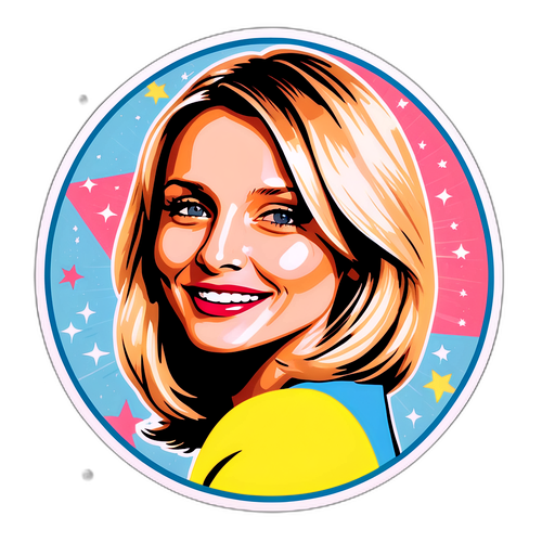 Retro-stil klistermärke av Cameron Diaz