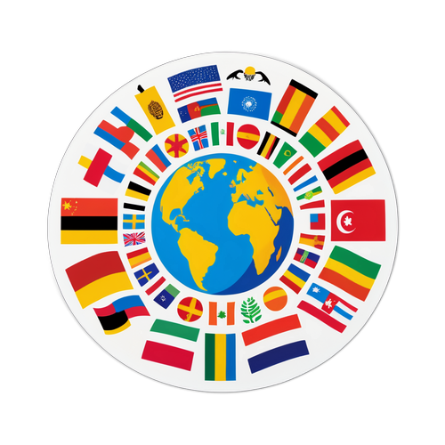 Sticker Merayakan 9 Oktober dengan Simbol Persatuan dan Budaya yang Beragam