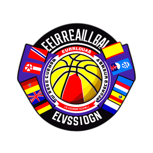 Πόστερ που συνδυάζει μπάσκετ και τη σημαία των ομάδων της EuroLeague με θάρρος και πάθος