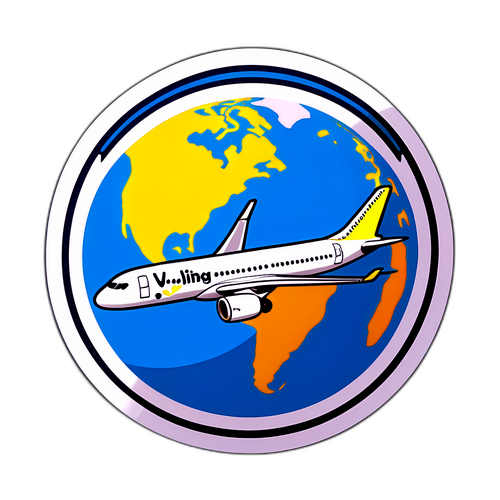 Vueling-flyver rundt om en illustreret globe