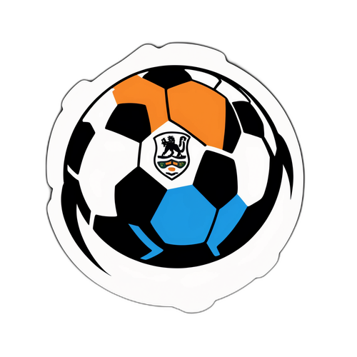 Sticker de Balón de Fútbol con Logos de Belgrano y Tigre