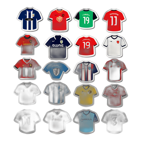 สติ๊กเกอร์ธีมเสื้อฟุตบอลที่ออกแบบอย่างสร้างสรรค์