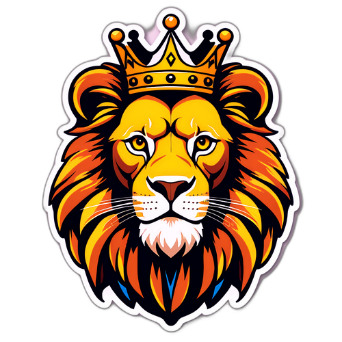 Majestatyczna ilustracja lwa z koroną