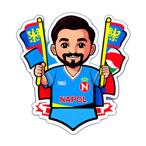 Ψηφιακή αυτοκόλλητη ετικέτα φιλάθλων Νάπολι
