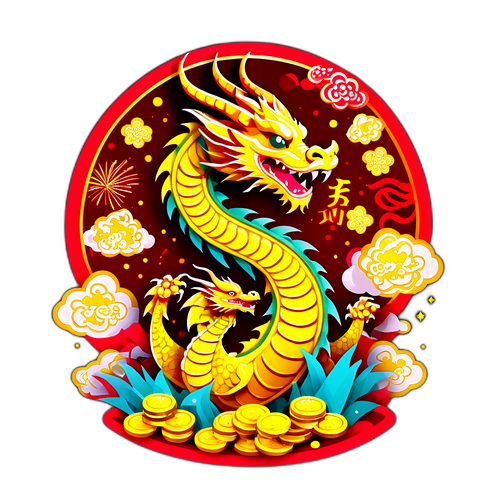 Sticker du dragon du Nouvel An lunaire
